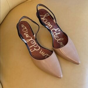 ✨ Sam Edelman Orly Slingback Heels — Black & Nude Patent Leather Size 9M NEW ✨